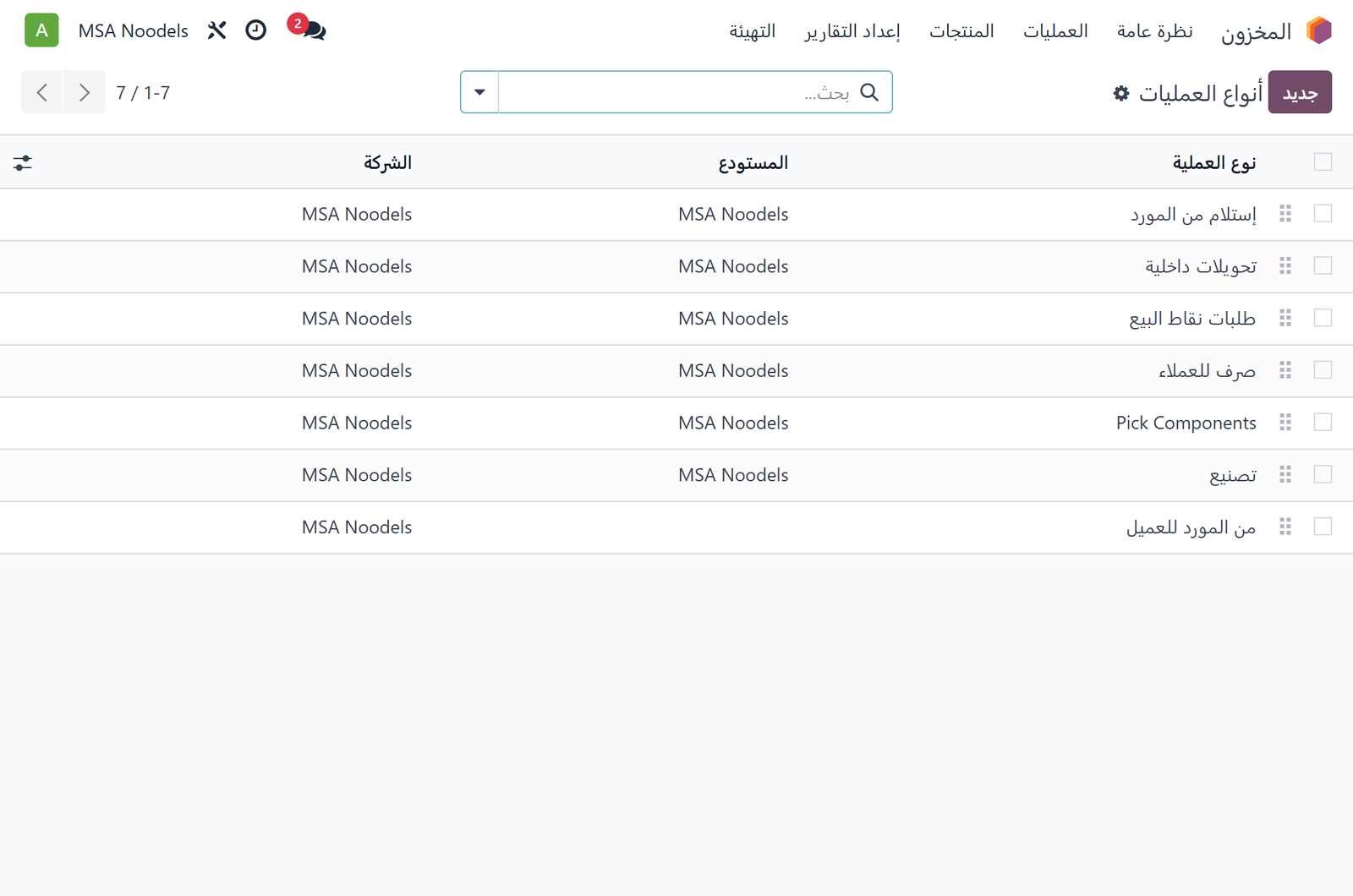أنواع العمليات